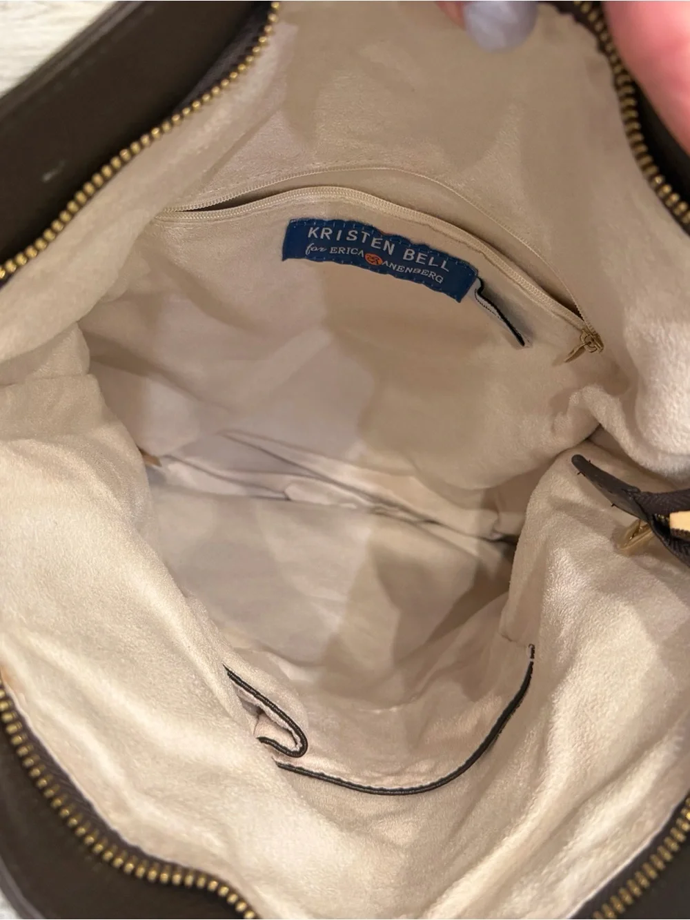 Kristen Bell for Erica Anenberg Brown Leather Convertible Tote Bag